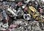 Crushed cars  heap Industrial Garbage Heap