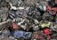 Crushed cars  heap Industrial Garbage Heap