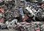 Crushed cars  heap Industrial Garbage Heap