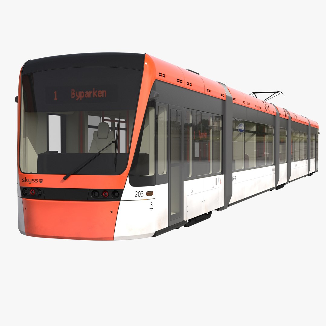 Light Rail Train Bybanen Simple Interior 3D Model 3D model preview