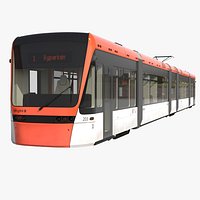 Light Rail Train Bybanen Simple Interior 3D Model