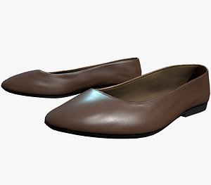 Brown Woman Flat Pumps Shoes