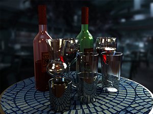 glass cups 3d model