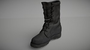 Military boot low poly 3D model