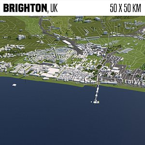 Brighton 50x50km City Map Model