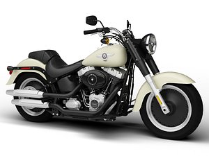 3d model harley-davidson flstfb softail fat
