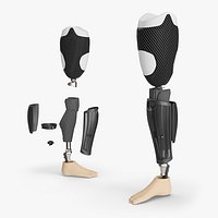 Active Use Prosthetic Leg with Carbon Cover Black