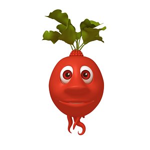 3D radish cartoon