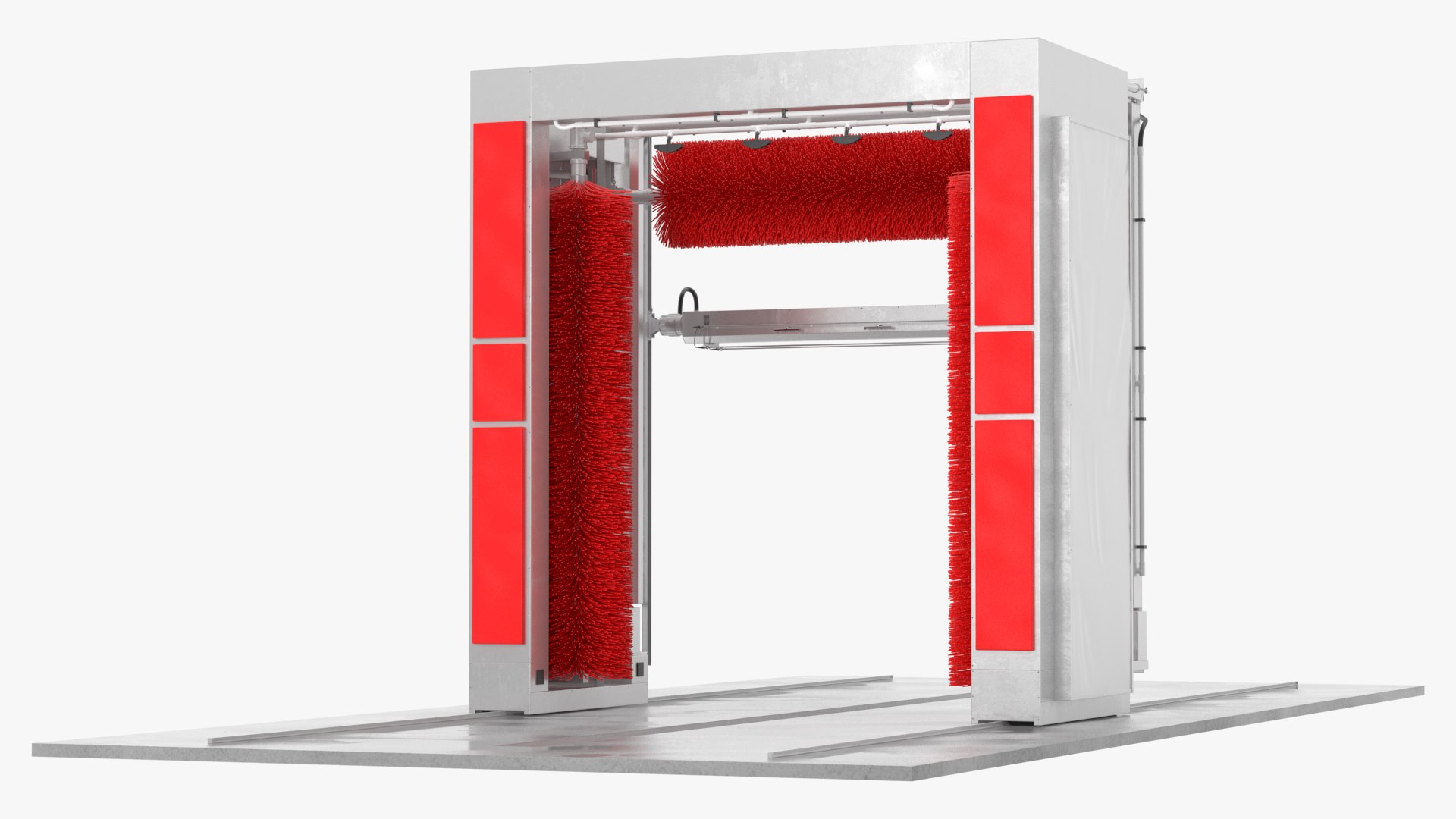 Automatic Truck Wash Red 3D model preview