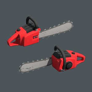 Chainsaw low poly 3D model
