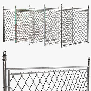 3D Barbed Wire Fence v2 model