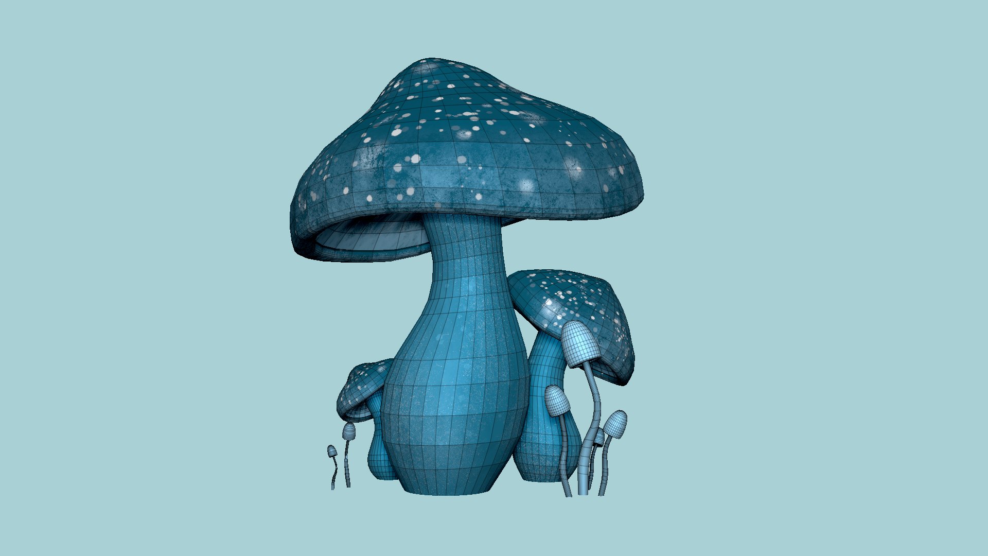 Fantasy Mushroom A02 Blue - Scene Backdrop Design 3D - TurboSquid 1891739