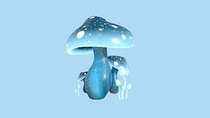 Fantasy Mushroom A02 Blue - Scene Backdrop Design 3D