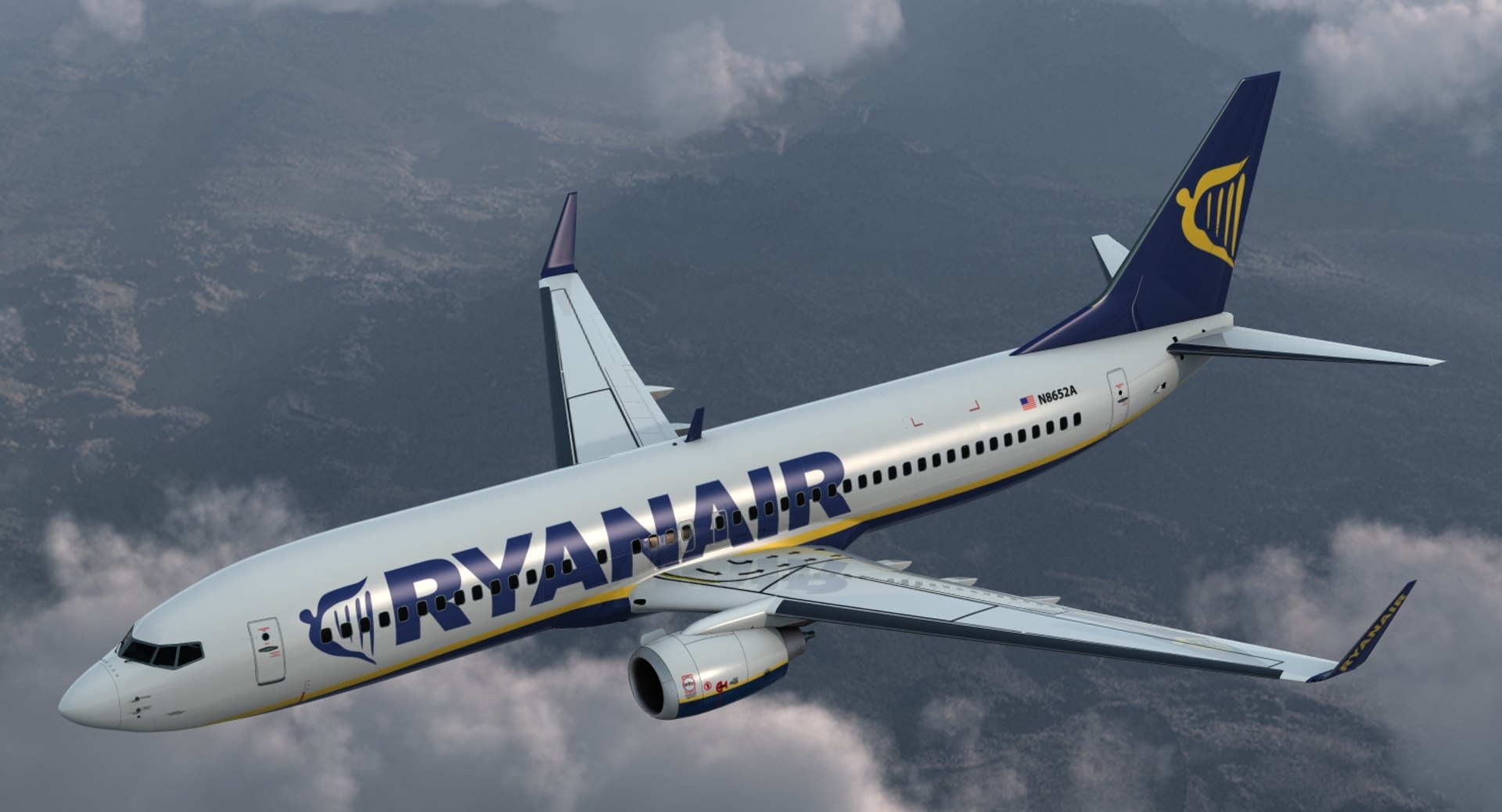 3D Boeing 737-800 Ryanair Rigged - TurboSquid 1159030