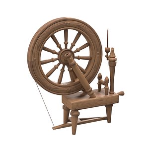 Stylized Wooden Spinning wheel