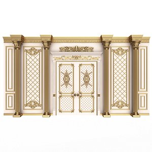 Boiserie Classic Wall with Mouldings 04 White 3D model
