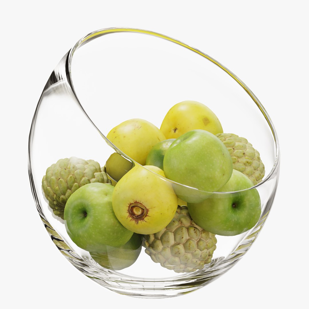 Large Slant Fruit Bowl Set 03 3D Model TurboSquid 1949845