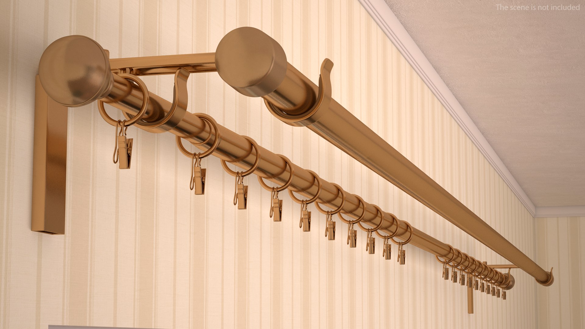 3D model Gold Curtain Rods TurboSquid 2011412