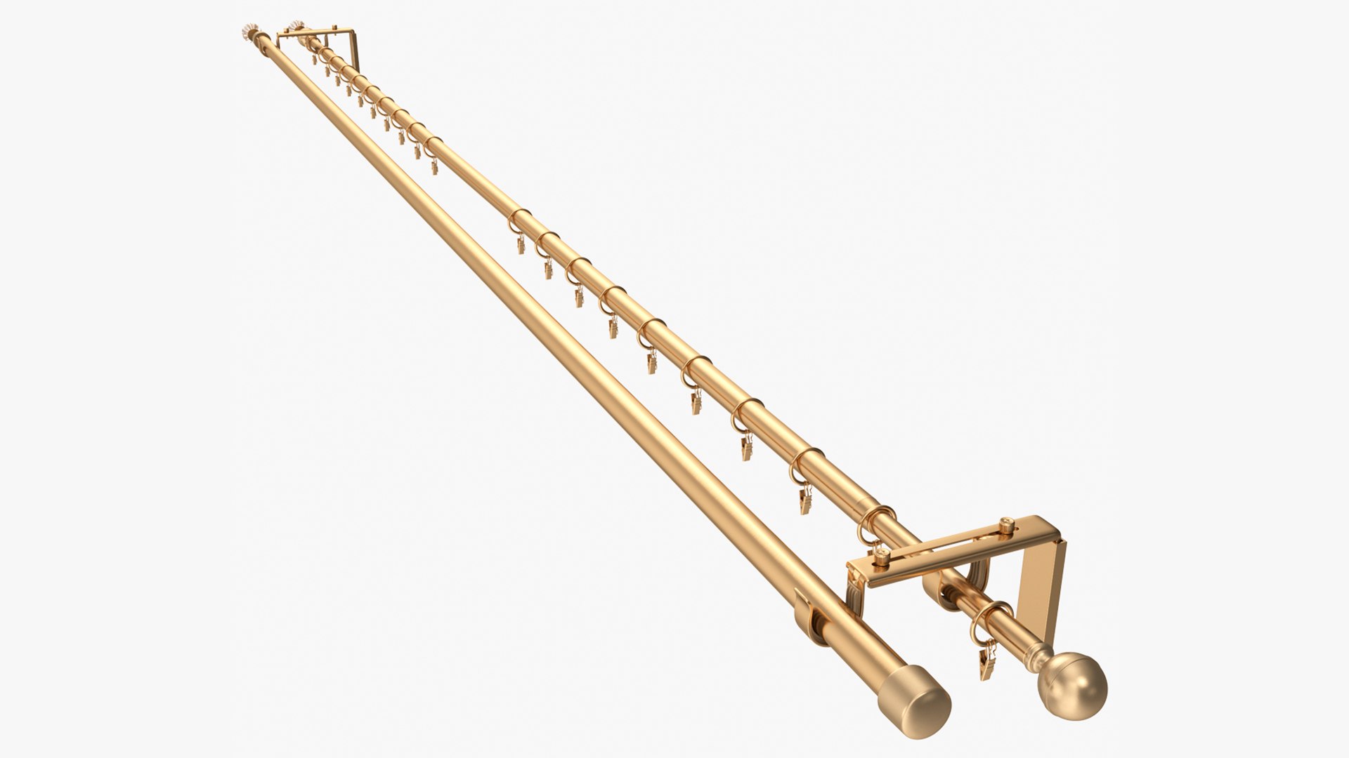 Gold Curtain Rods 3D model preview
