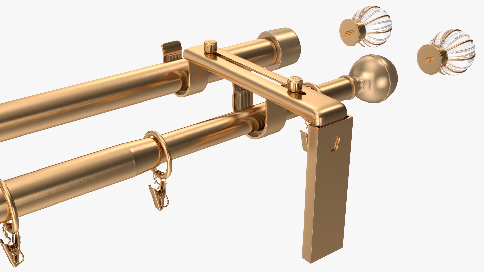 3D model Gold Curtain Rods TurboSquid 2011412