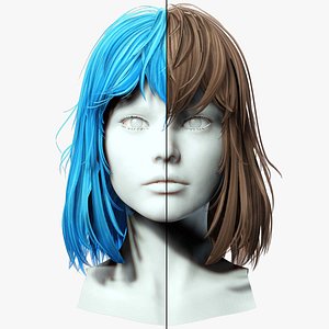 3D Female short Hair Cut model