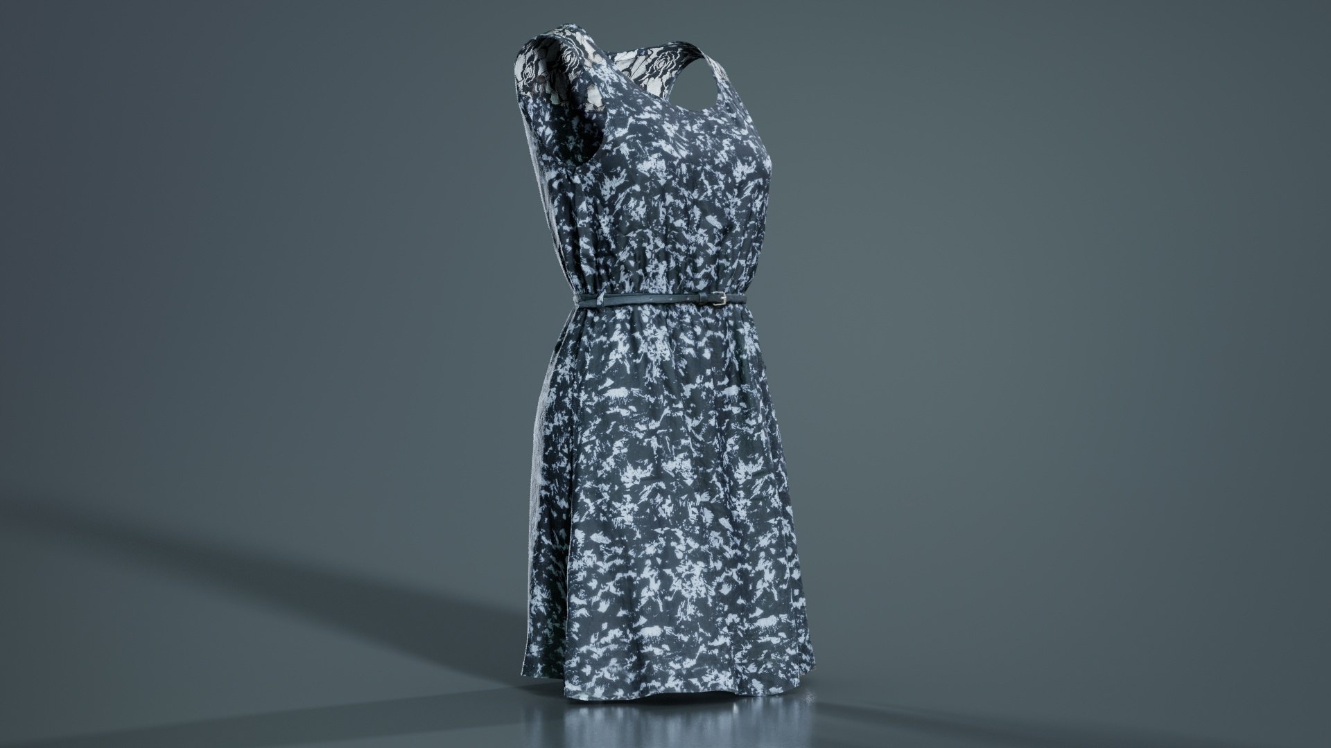 3D Model Laced Belted Dress Remastered - TurboSquid 2360889