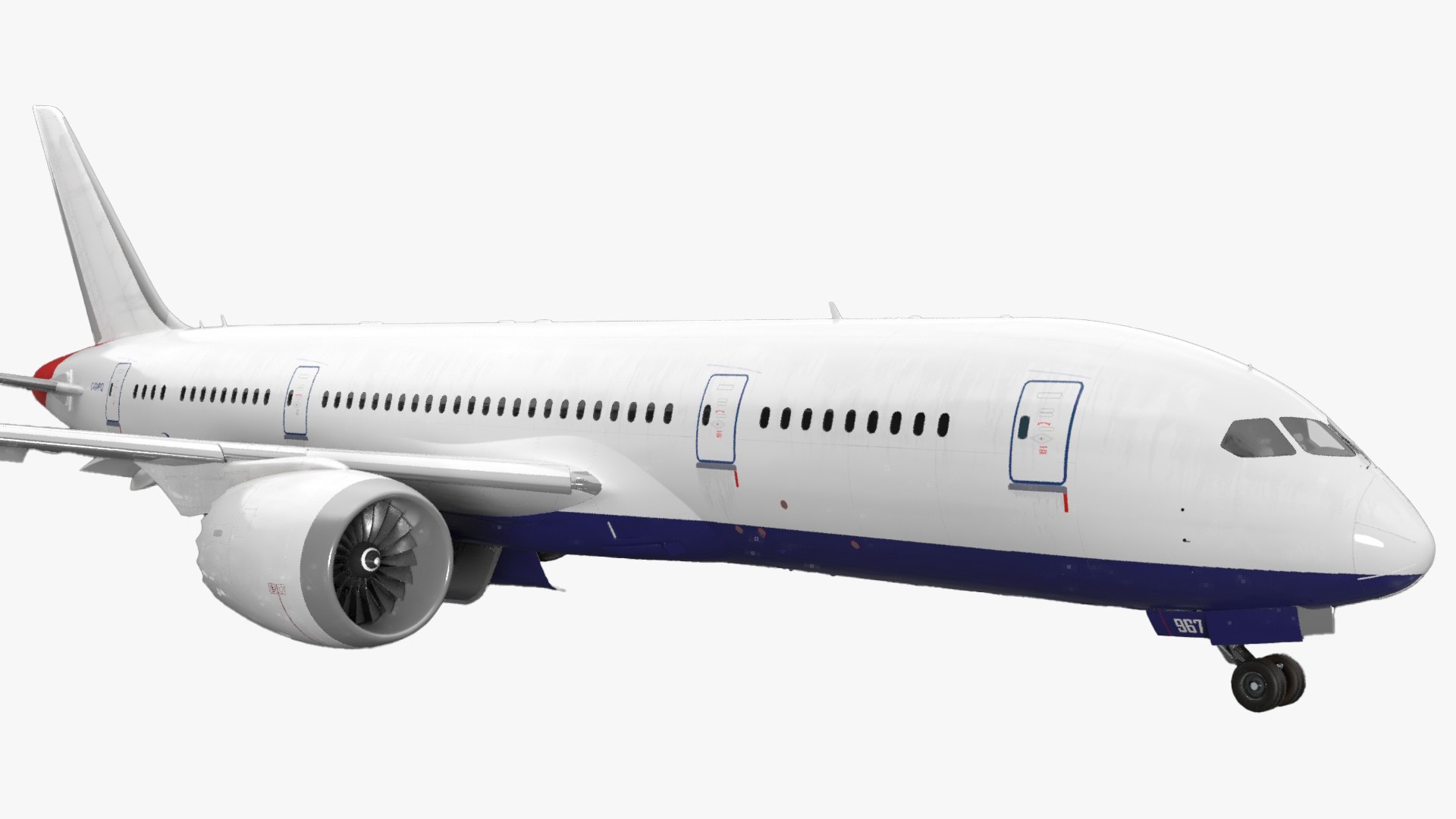 Commercial Jet Airliner Boeing 787-8 Rigged for Cinema 4D 3D model preview