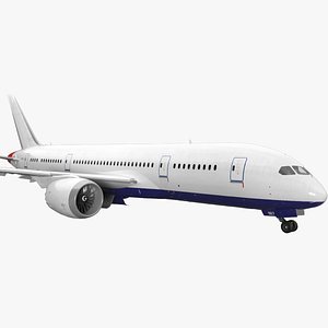 Commercial Jet Airliner Boeing 787-8 Rigged for Cinema 4D model