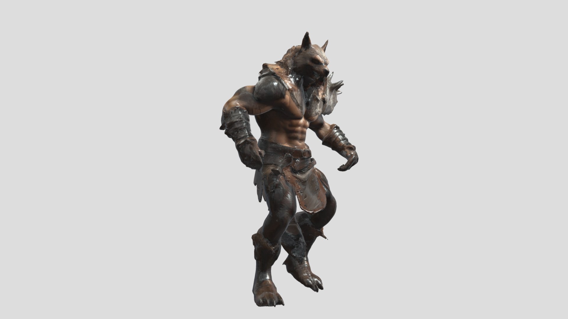 3D Model Werewolf Warrior - Rigged Fantasy Creature - TurboSquid 2484031