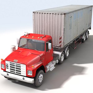 truck trailer container construction c4d