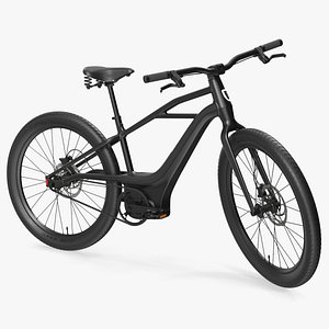 3D Electric Bike Harley Davidson Black Rigged