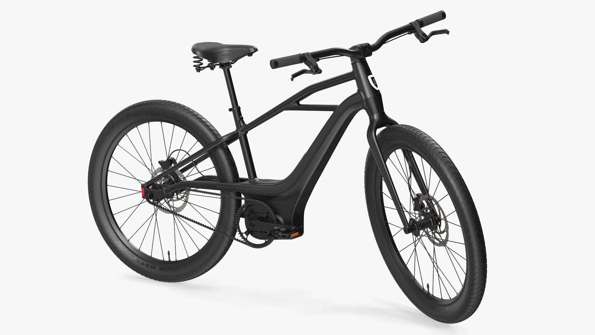 Electric Bike Harley Davidson Black Rigged 3D model preview