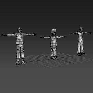 3D 3 characters model