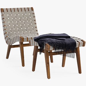 3D Risom Lounge Chair model