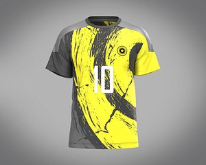 Soccer Yellow Jersey Player-10 3D