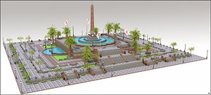 Square Plaza Fountain