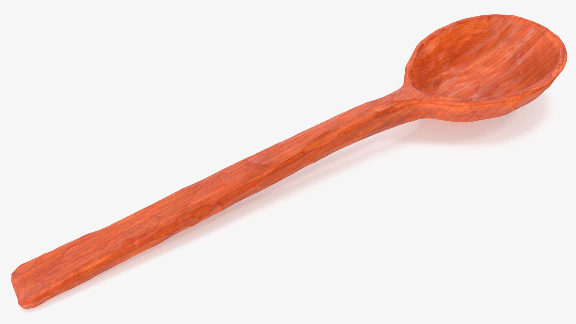 Wooden Spoon Hand Carved Red 3D model preview