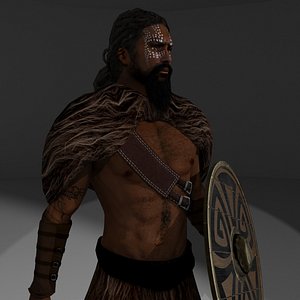 3D rigged barbarian model