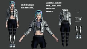 Cyber Punk Female Character 08