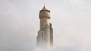 medieval dragon tower 03 3D