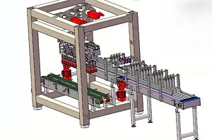 Automatic Robotic Grab-Type Carton Packing Machine for Bottles and Cans 3D