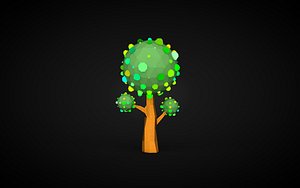 3d tree lighted model