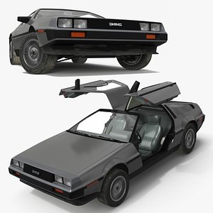 3D DeLorean DMC-12 Sports Coupe Rigged for Cinema 4D