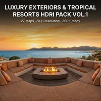 Luxury Exteriors  Tropical Resorts HDRI Pack Vol 1  27 Equirectangular 360 Maps