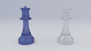 Queen Frosted Glass Chess Pieces