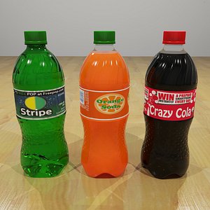 3d model plastic pop bottles