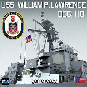 uss william p lawrence 3d model