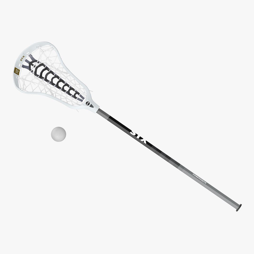 Lacrosse Stick STX and Ball 3D model preview