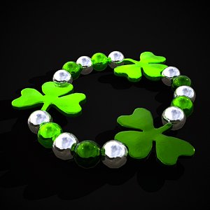 3D Clover Bead Bracelet model