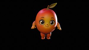 Chibi Fruit Peach 3D model